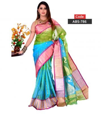 Half Silk Jamdani Saree (ABS-786)