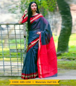 Tangail Half Silk Saree (ABS-1258)