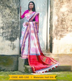 Tangail Half Silk Saree (ABS-1262)