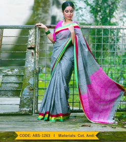 Tangail Cotton Andi Saree (ABS-1263)