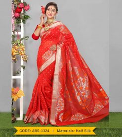 Tangail Half Silk Saree (ABS-1324)