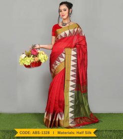 Tangail Half Silk Saree (ABS-1328)