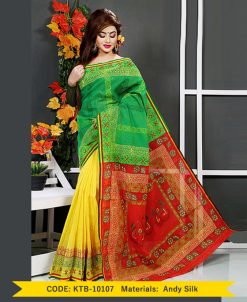 3 sheed andy silk,with hand block & hand ambroidery (KTB-10107)