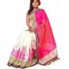 Half Silk Hand Print Saree (KTB-1107)