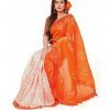 Half Silk Hand Print Saree (KTB-1110)