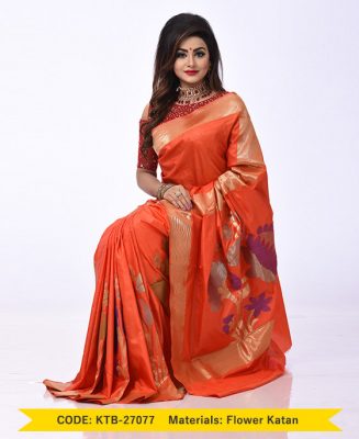 Flower Katan Saree (KTB-27077)
