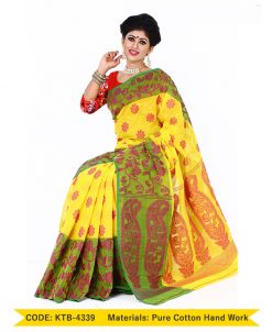 Hand Work Pure Cotton Saree(KTB-4339)