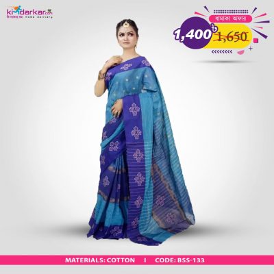 Tangail Pure Cotton Saree (BSS-133)