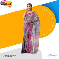 Tangail Pure Cotton Saree (KTS-758)