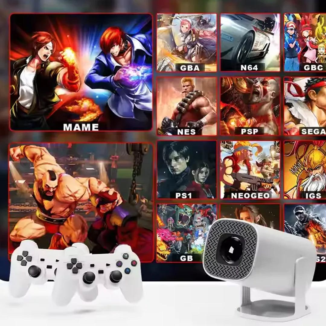 P30 Max Android 4K Projector + Video Game Console Combo