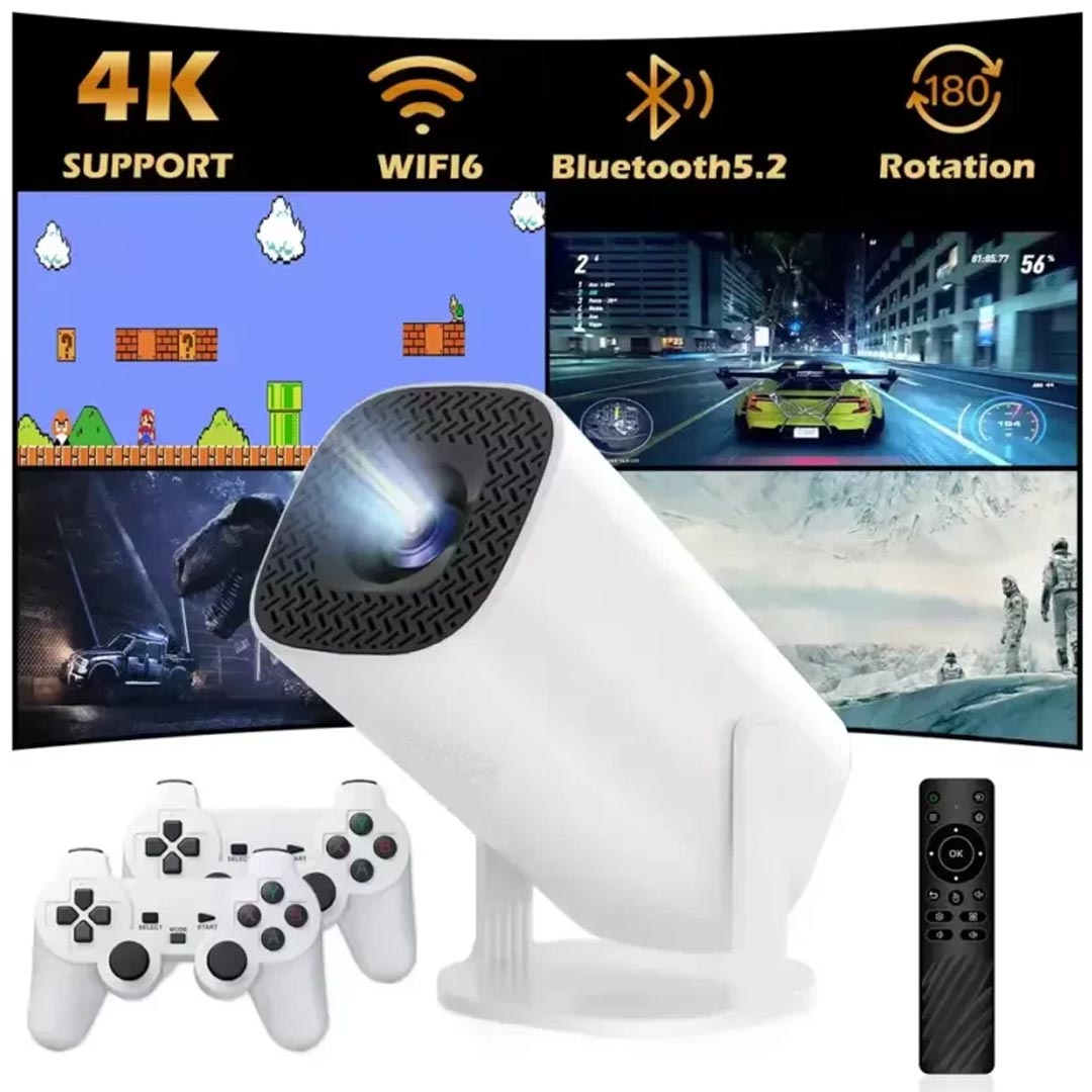 P30 Max Android 4K Projector + Video Game Console Combo