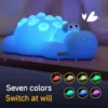 “7 Color Crocodile Shape Silicone Night Light Toy for Kids”