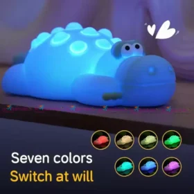 “7 Color Crocodile Shape Silicone Night Light Toy for Kids”