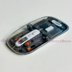 GearUP WM30 Transparent Crystal 2.4G + Bluetooth Magnetic Wireless Mouse – Gray Color