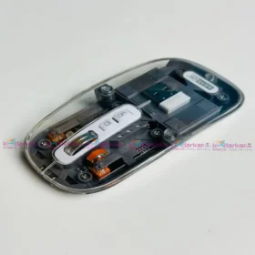 GearUP WM30 Transparent Crystal 2.4G + Bluetooth Magnetic Wireless Mouse – Gray Color