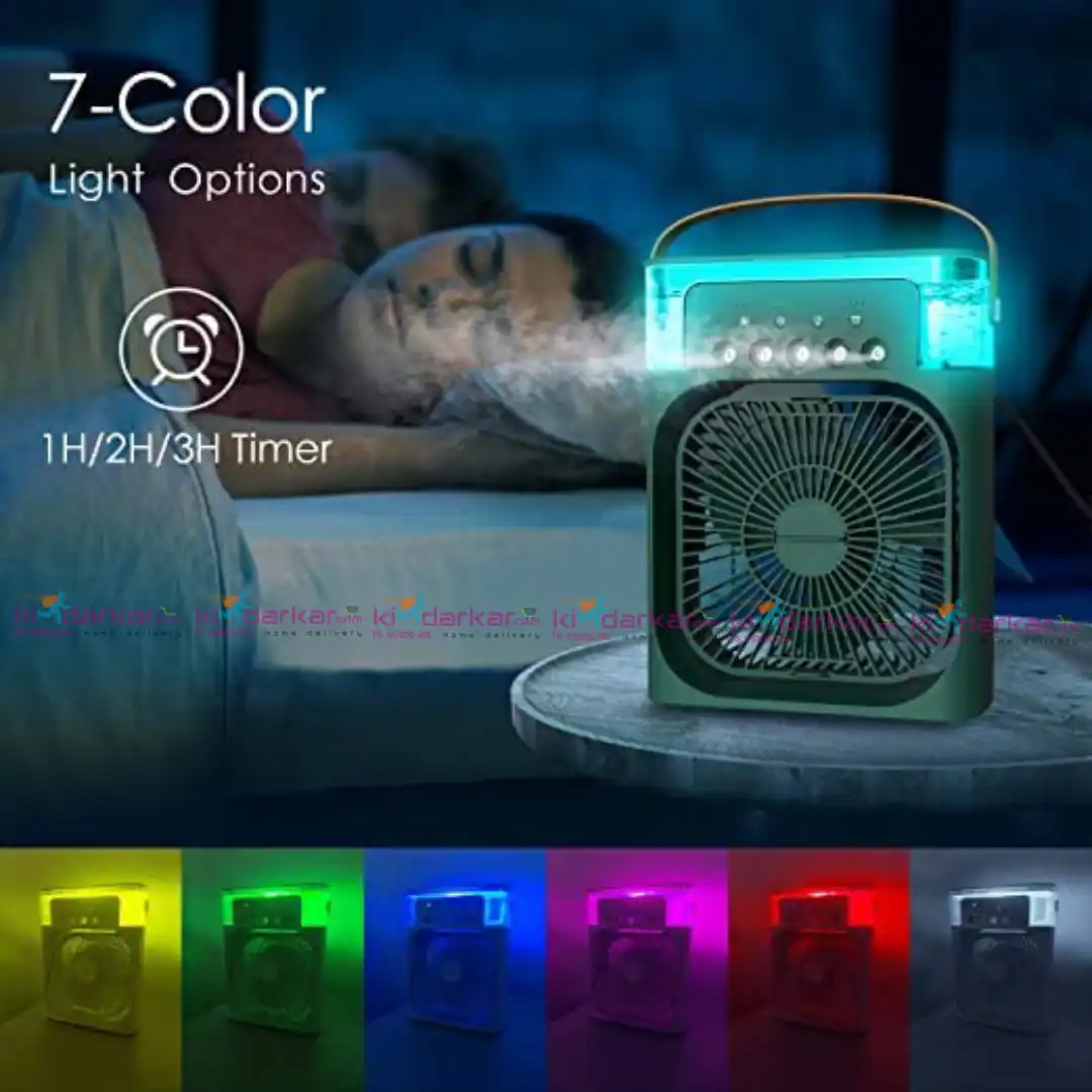 Extonic ET-C702 Portable Air Cooler Fan – Energy-Saving Cooling Fan in Green for Home and Office