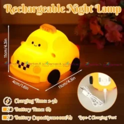 SoftGlow Touch Control Rechargeable LED Night Lamp – Soft Silicone Taxi Light