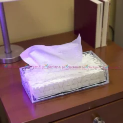 Transparent Acrylic Tissue Box Holder – Clear Modern Tissue Organizer for Home and Office