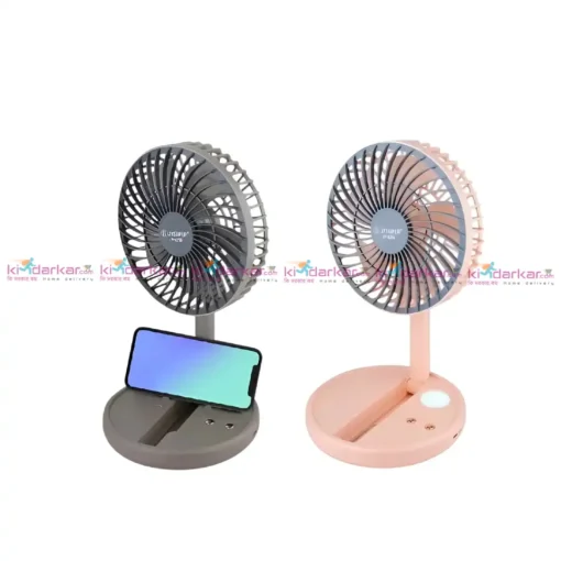“JYSUPER JY-2215 folding rechargeable fan with LED light – random colour”
