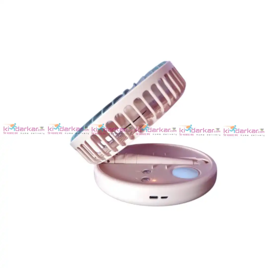 “JYSUPER JY-2215 folding rechargeable fan with LED light – random colour” “JYSUPER JY-2215 folding rechargeable fan with LED light – random colour”