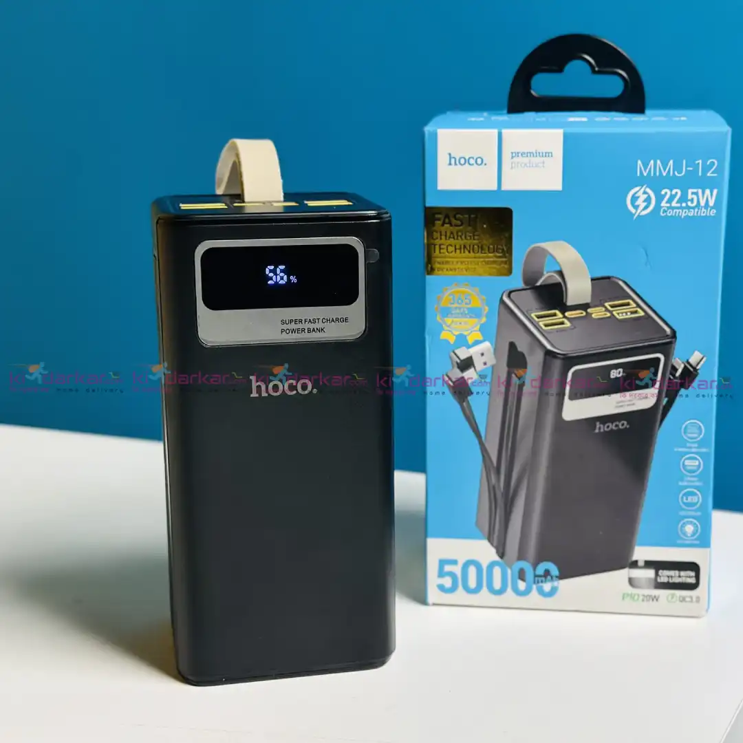 Hoco MMJ-12 50000mAh 22.5W Fast Charging Power Bank with LED Display and Multiple Ports Hoco MMJ-12 50000mAh 22.5W Fast Charging Power Bank with LED Display and Multiple Ports