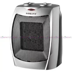 Sokany SK-1653 electric room heater placed indoors, compact design heater for home and office use.