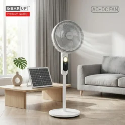 GearUP Rechargeable BLDC Solar Stand Fan