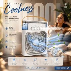 GearUP Air Cooler Fan With Mist Flow – White Color
